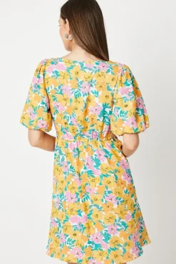 Floral Tie Front Mini Dress