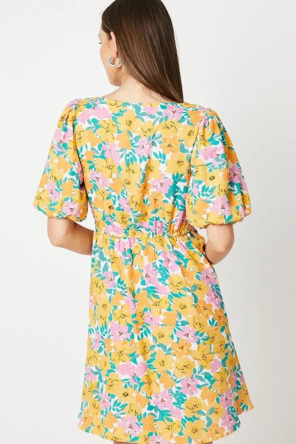 Floral Tie Front Mini Dress