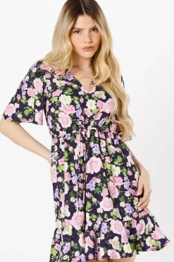 Floral Tiered Hem Mini Dress