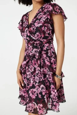 Floral Tie-Waist Ruffled Mini Dress