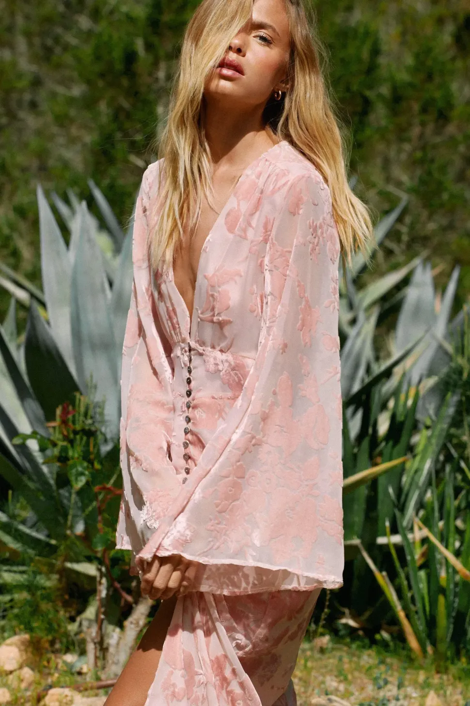 Floral Velvet Button Down Midi Dress