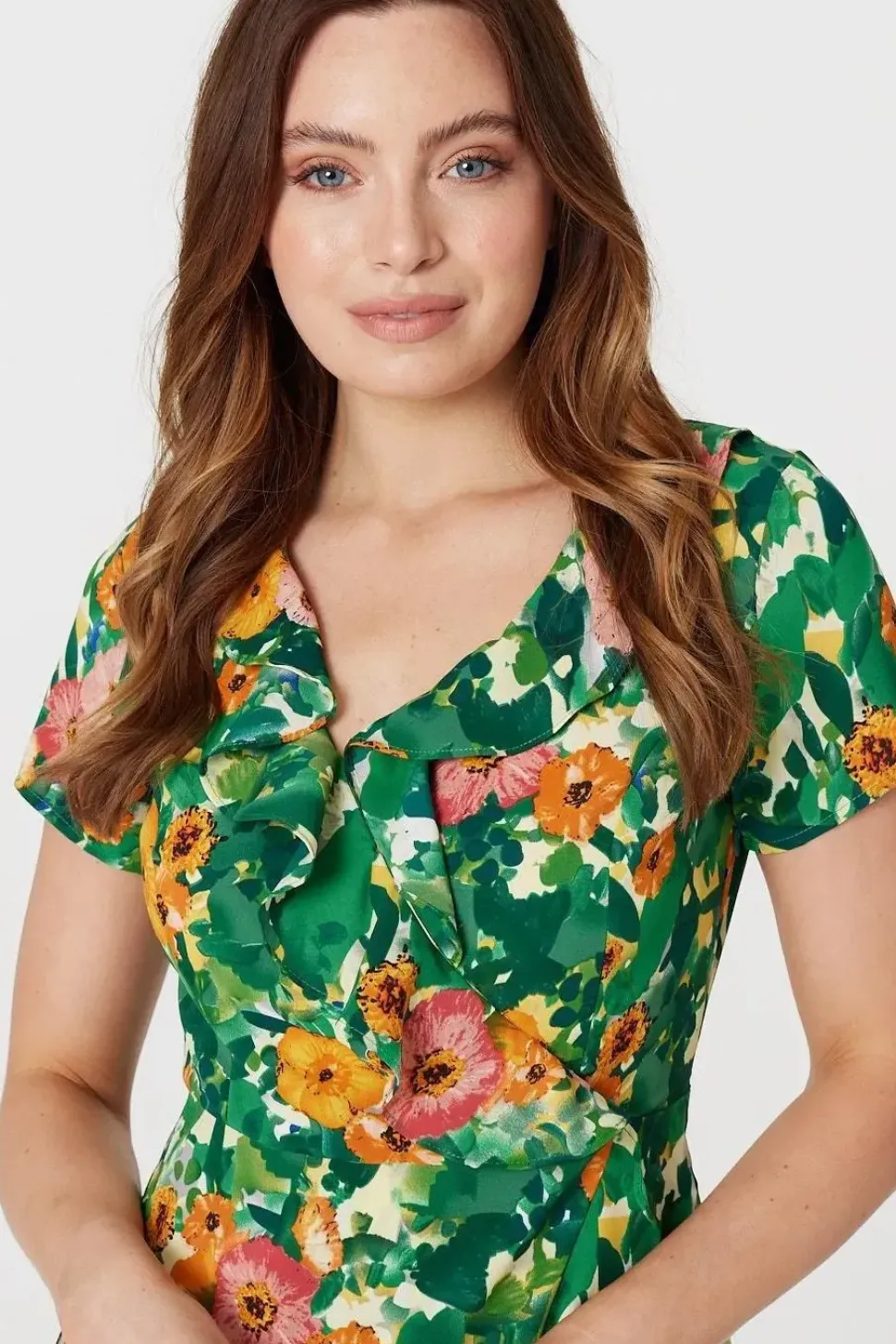 Floral V-Neck Short Skater Dress