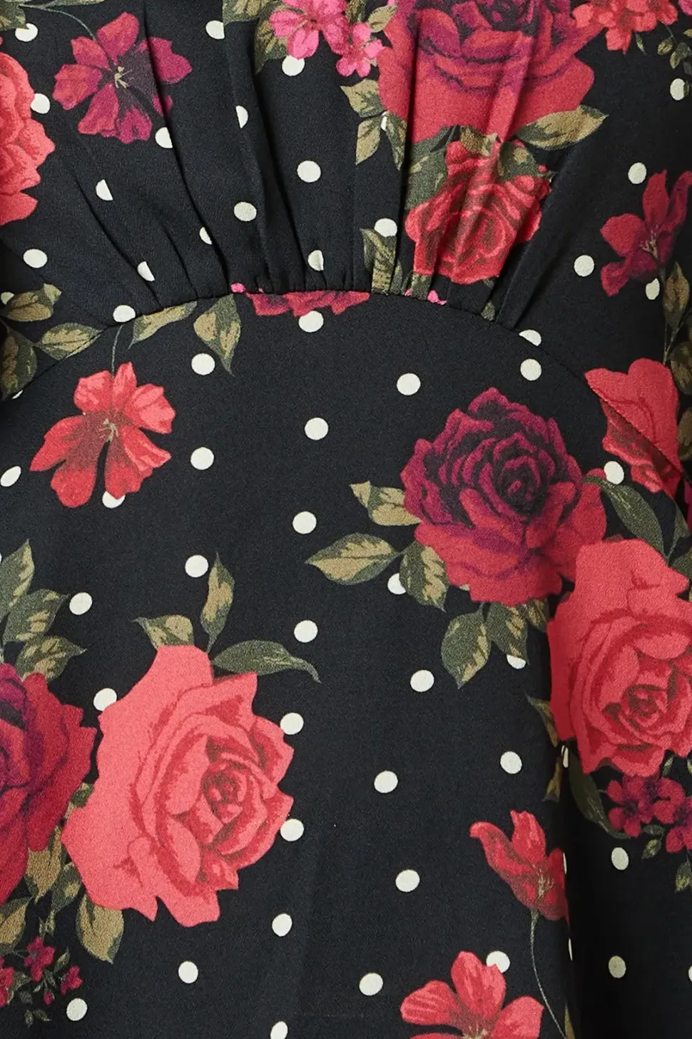 Floral With Spot Tea Blouse