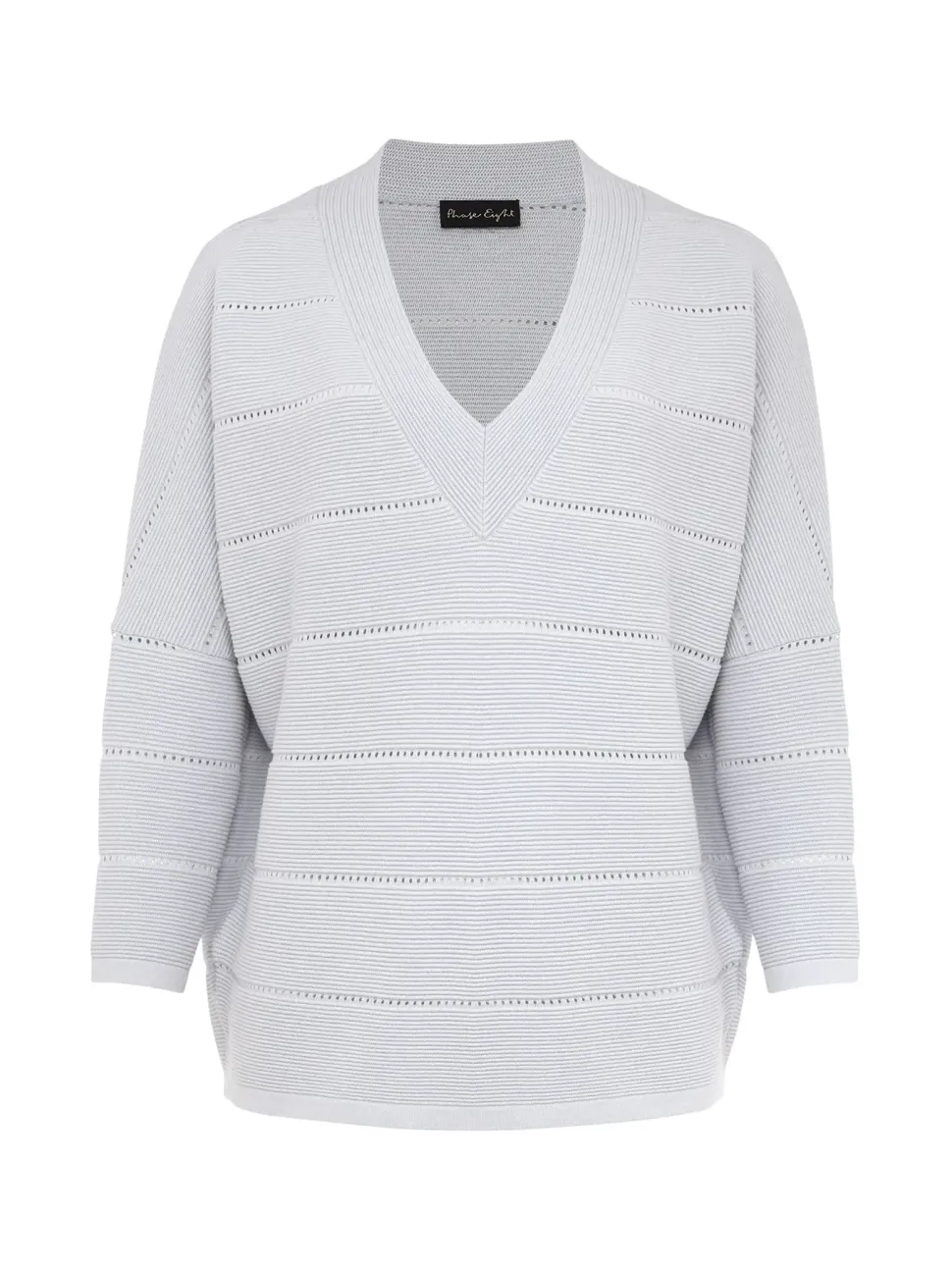 Florence Broderie Textured Fine Knit Jumper-Plain