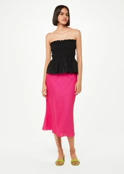 Flower Charm Bias Cut Skirt-Floral