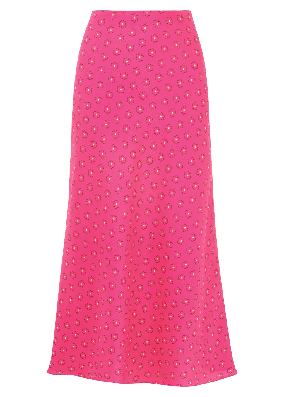 Flower Charm Bias Cut Skirt-Floral