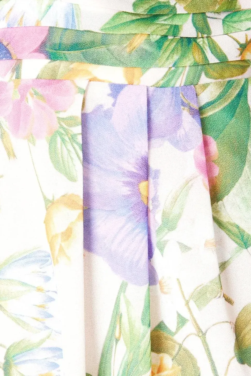 Flower Shoulder Printed Wide Leg Jumpsuit