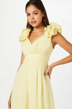 Flower Shoulder Wide Leg Jumpsuit