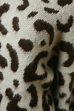 Fluffy Leopard Roll Neck Jumper