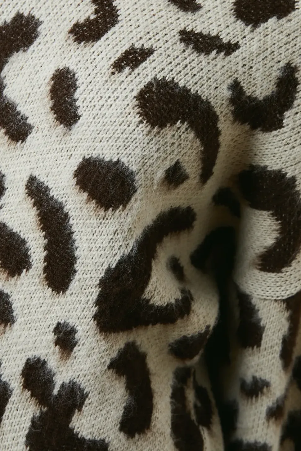 Fluffy Leopard Roll Neck Jumper
