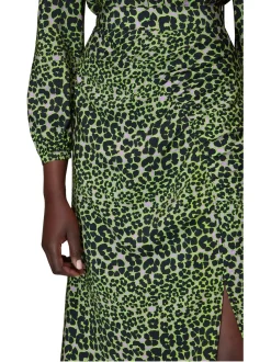 Fluro Animal Ruched Skirt-Animal Print