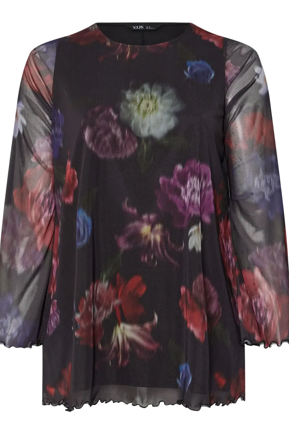 Flute Sleeve Mesh Top