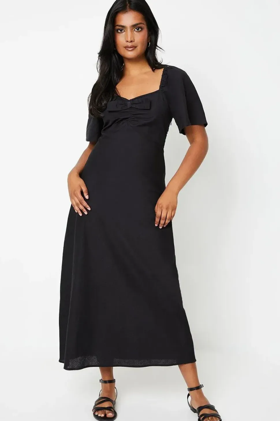 Flutter Sleeve Midi Dress