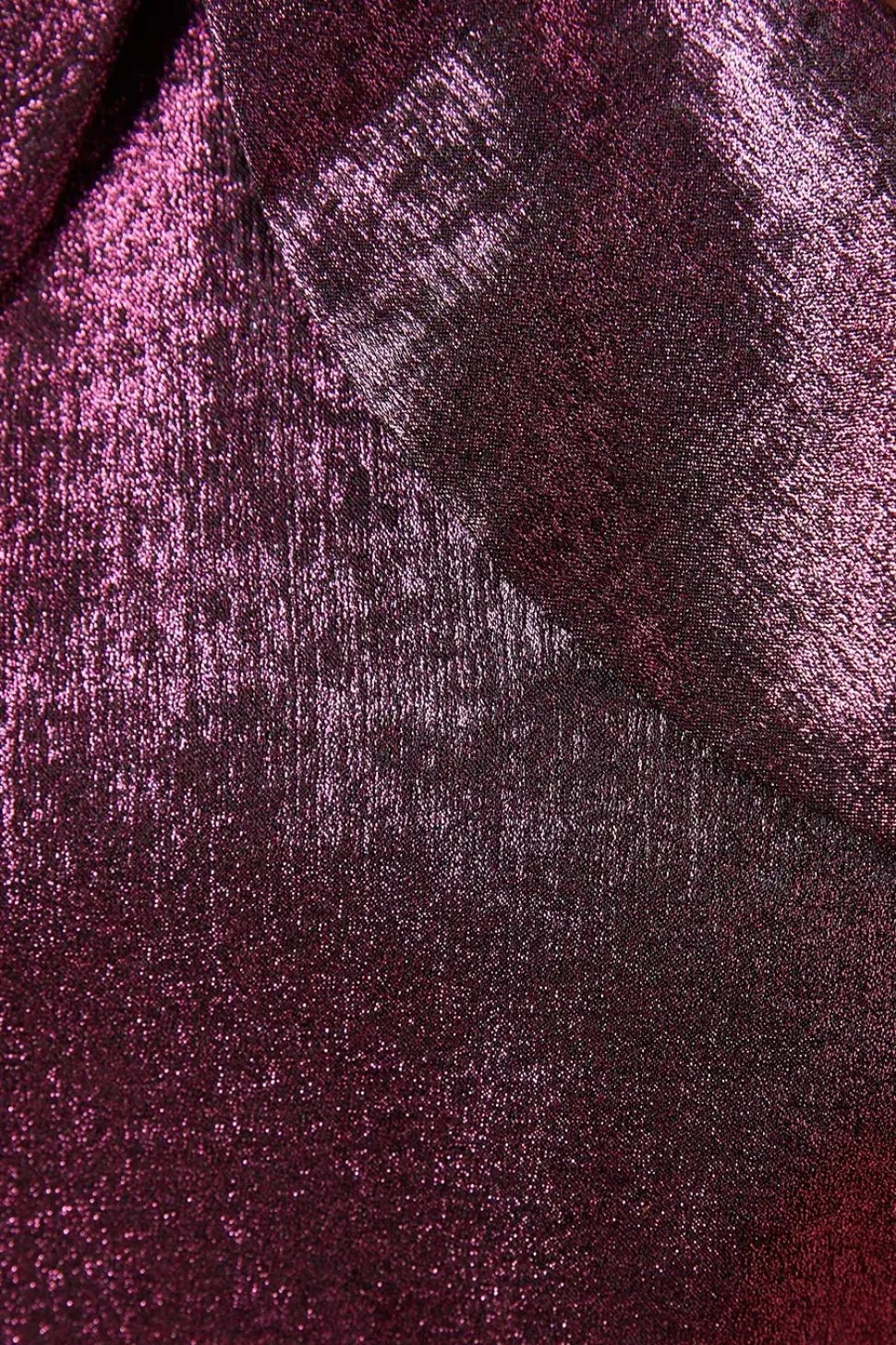 Foil Halterneck Ruffle Foil Midaxi Dress