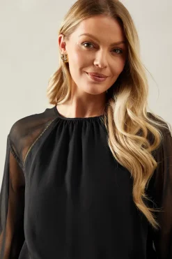 Foil Trim Blouse