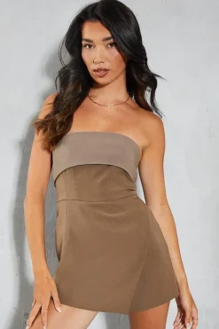 Fold Over Corset Skort Playsuit