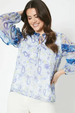 Frill Detail Balloon Sleeve Blouse