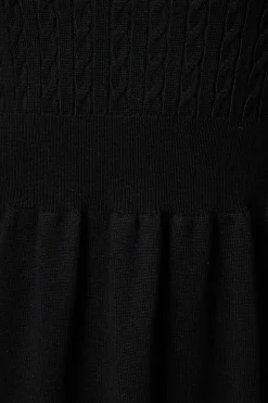 Frill Detail Crew Neck Knitted Mini Dress