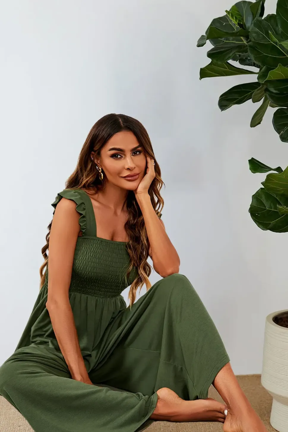 Frill Detail Strappy Jumpsuit