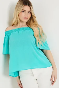 Frill Neck Bardot Top