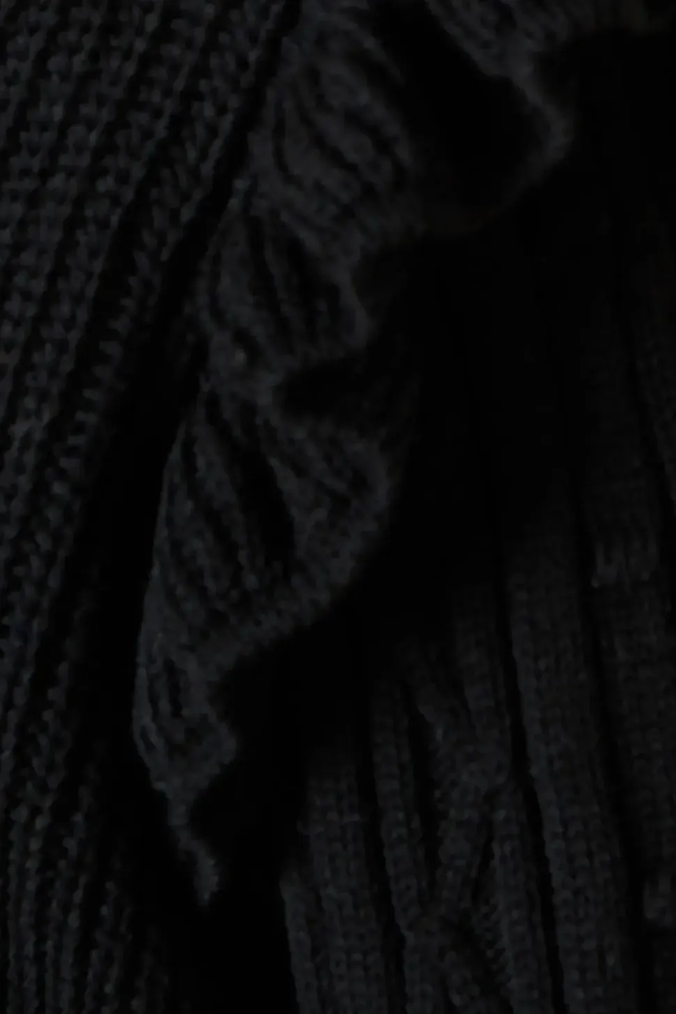 Frill Shoulder Embellished Sleeve Crew Neck Jumper