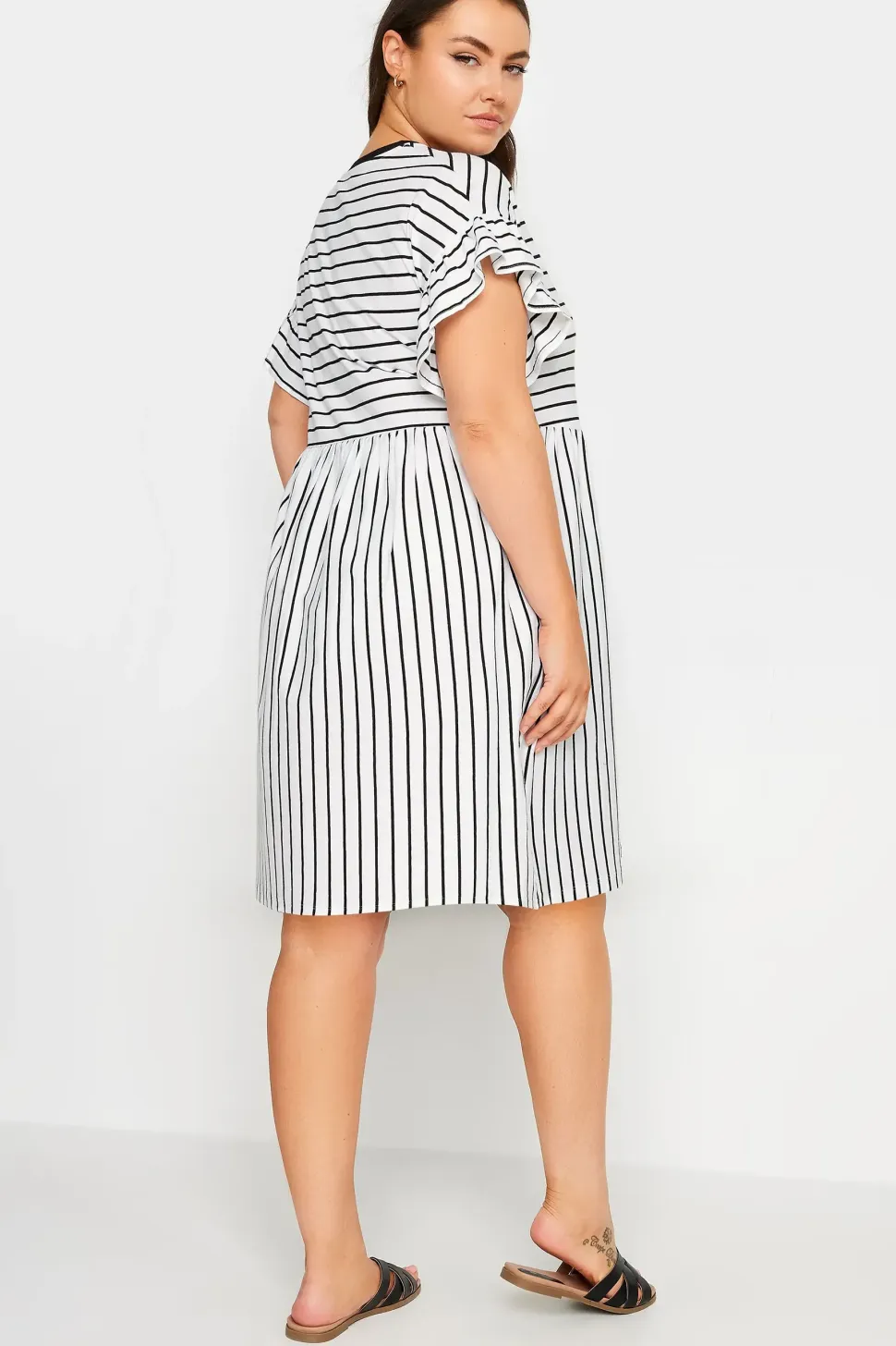 Frill Sleeve Smock Mini Dress