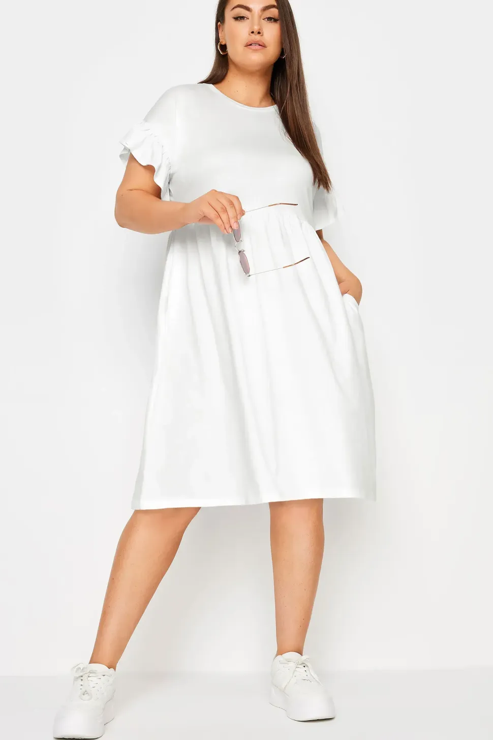 Frill Sleeve Smock Mini Dress