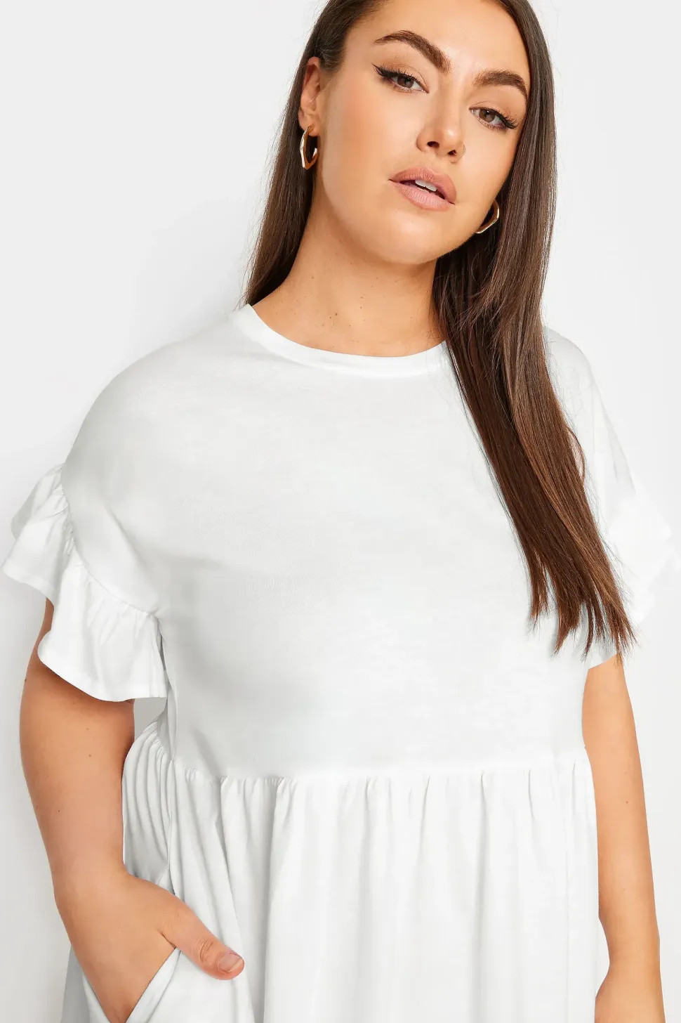Frill Sleeve Smock Mini Dress