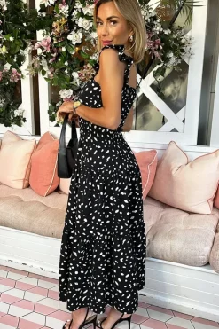 Frill Strap Midi Dress