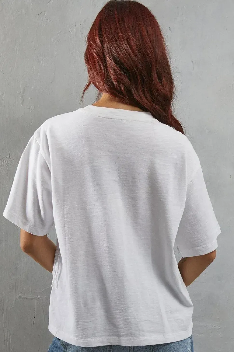 Fringe Asymmetric T-shirt