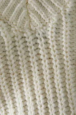 Fringed Back V Neck Jumper