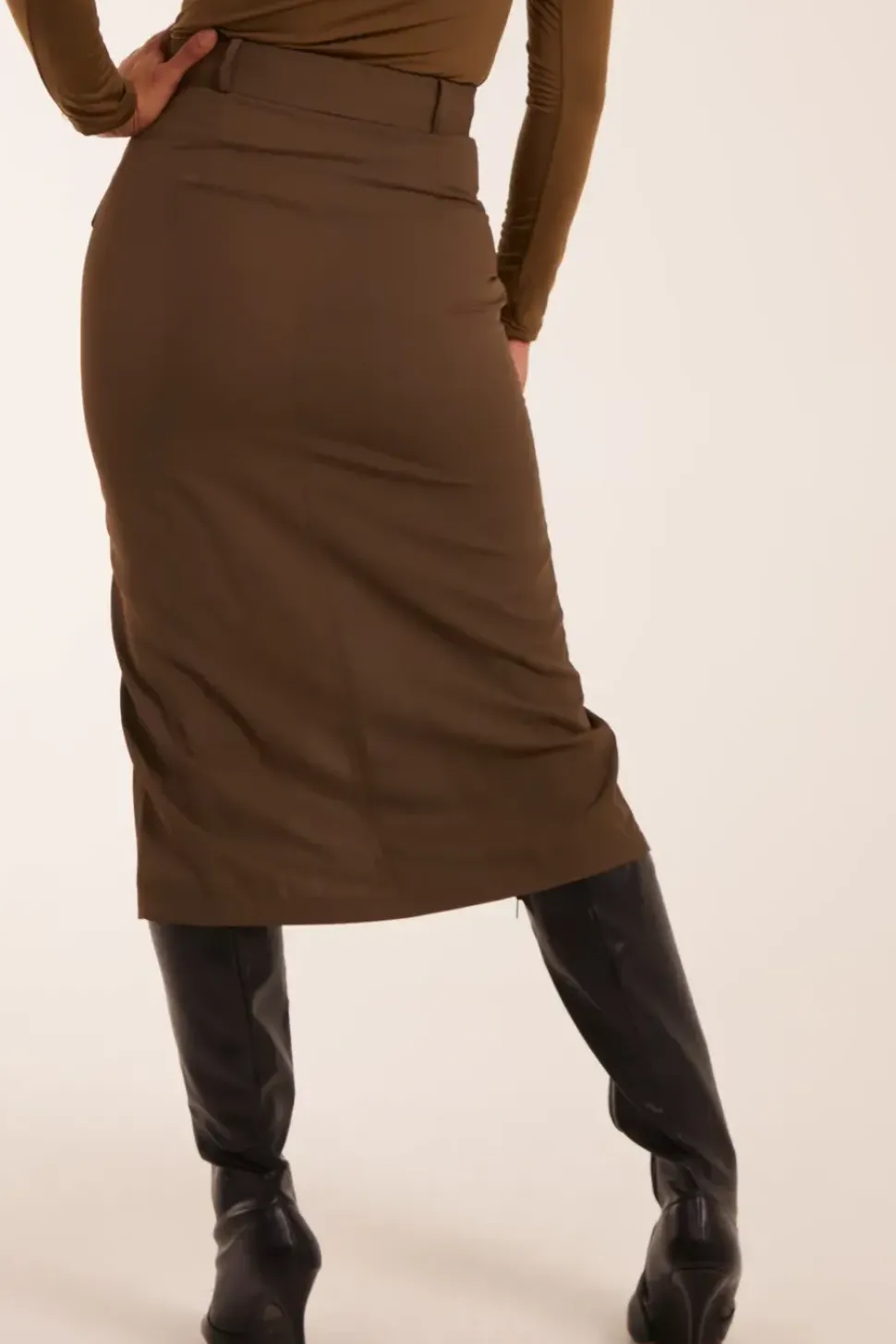 Front Split Midi Utility Skirt