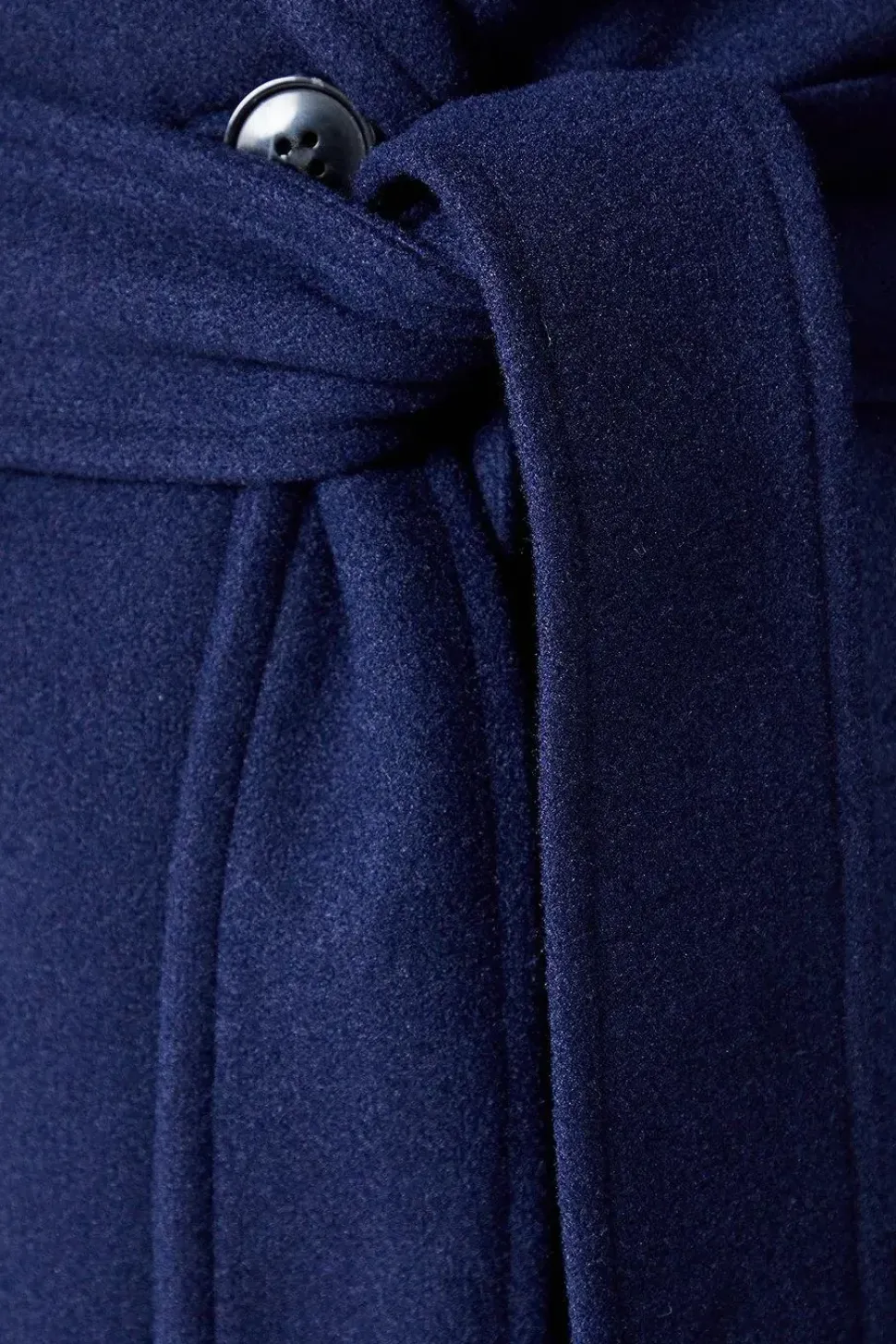 Funnel Neck Belted Wrap Coat
