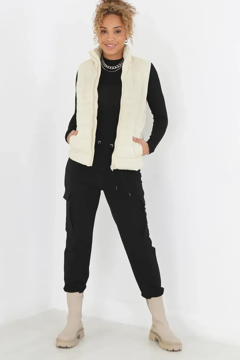 Funnel Neck High Shine Gilet