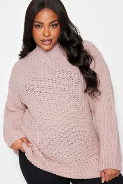 Funnel Neck Oversized Knitted Jumper