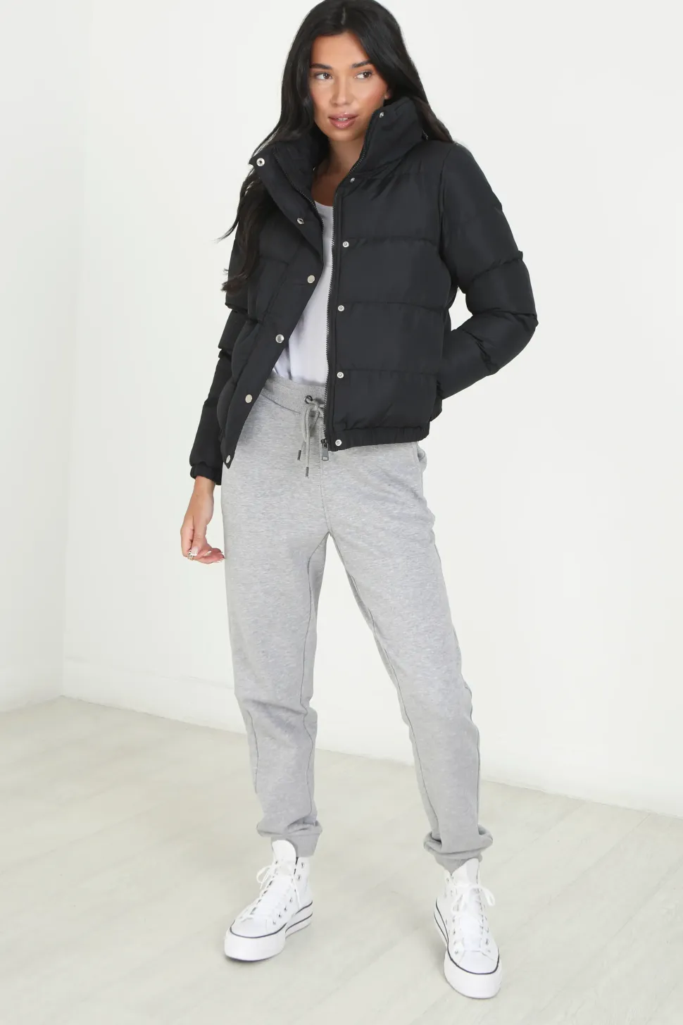 Funnel Neck Padded Puffer Jacket