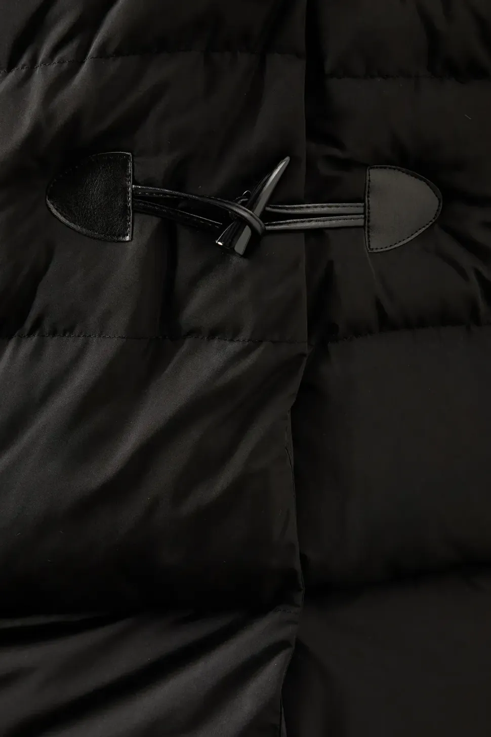 Funnel Neck Tie Detail Padded Coat