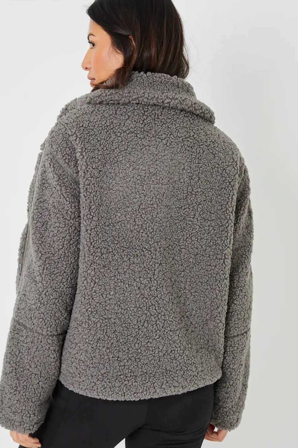 Funnel Neck Zip-Up Borg Fleece