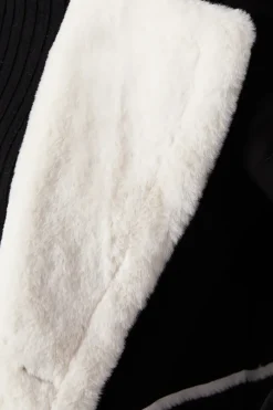 Fur Lined Double Breasted Suedette Coat