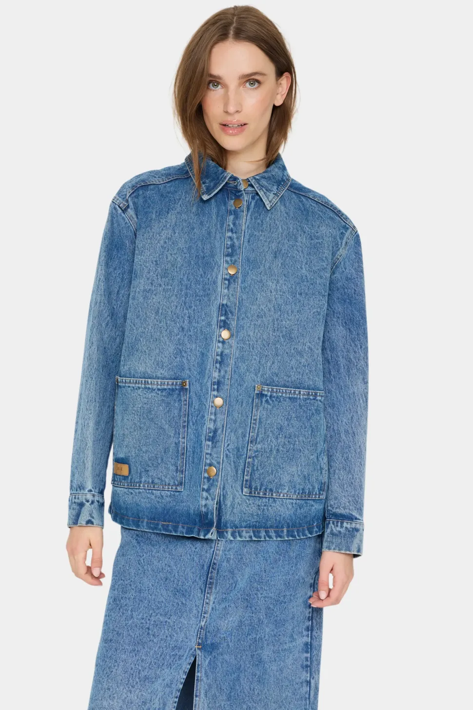 GabiSZ Boxy Fit Button Denim Jacket-