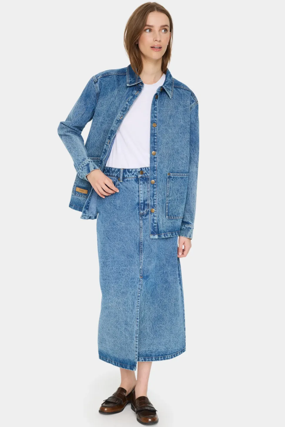 GabiSZ Boxy Fit Button Denim Jacket-