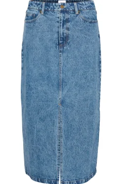 GabiSZ Denim High Waist Midi Skirt-
