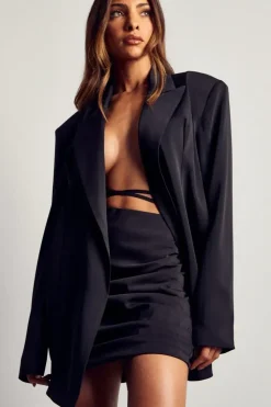 Gathered Side Mini Skirt