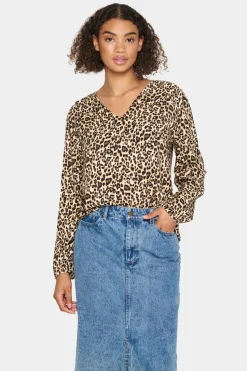 GazelSZ Long Sleeve V-neck Blouse-