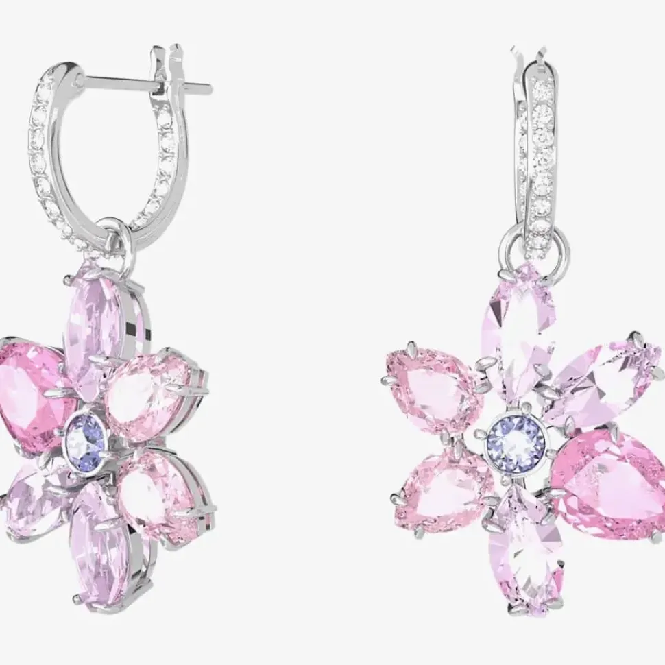 Gema Flower Dropper Hoop Earrings 5658397