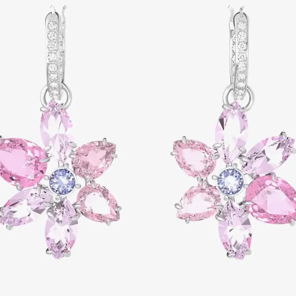 Gema Flower Dropper Hoop Earrings 5658397