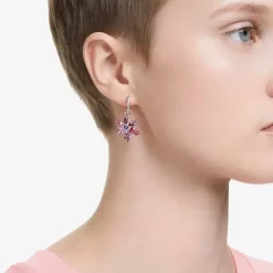 Gema Flower Dropper Hoop Earrings 5658397