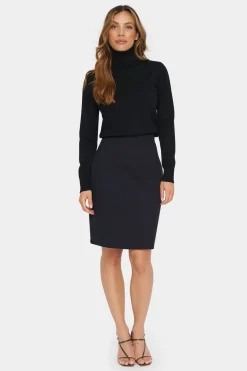 GennySZ Elastic Waist Pencil Skirt-
