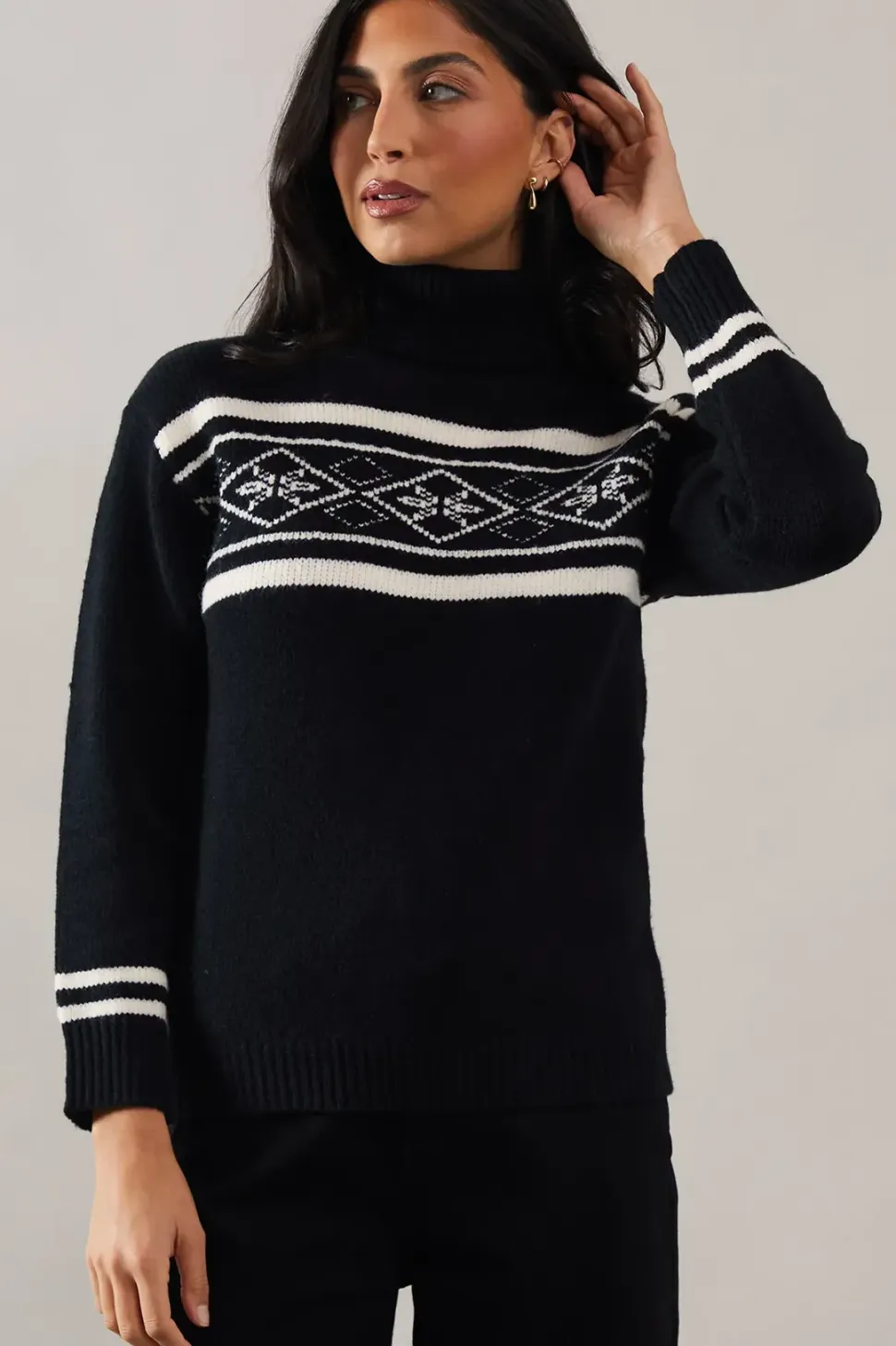Geo High Neck Jumper
