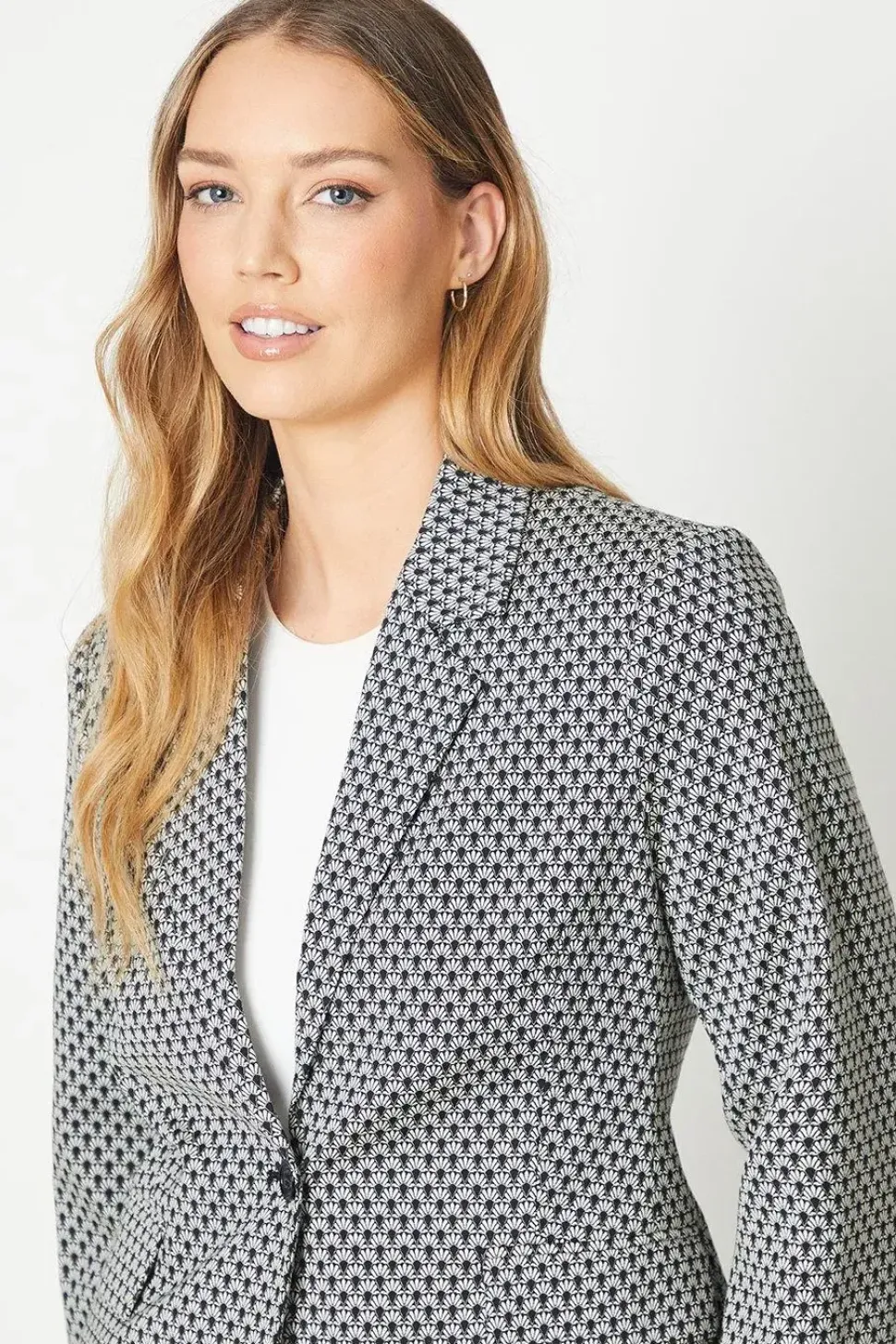 Geo Jacquard Longline Blazer